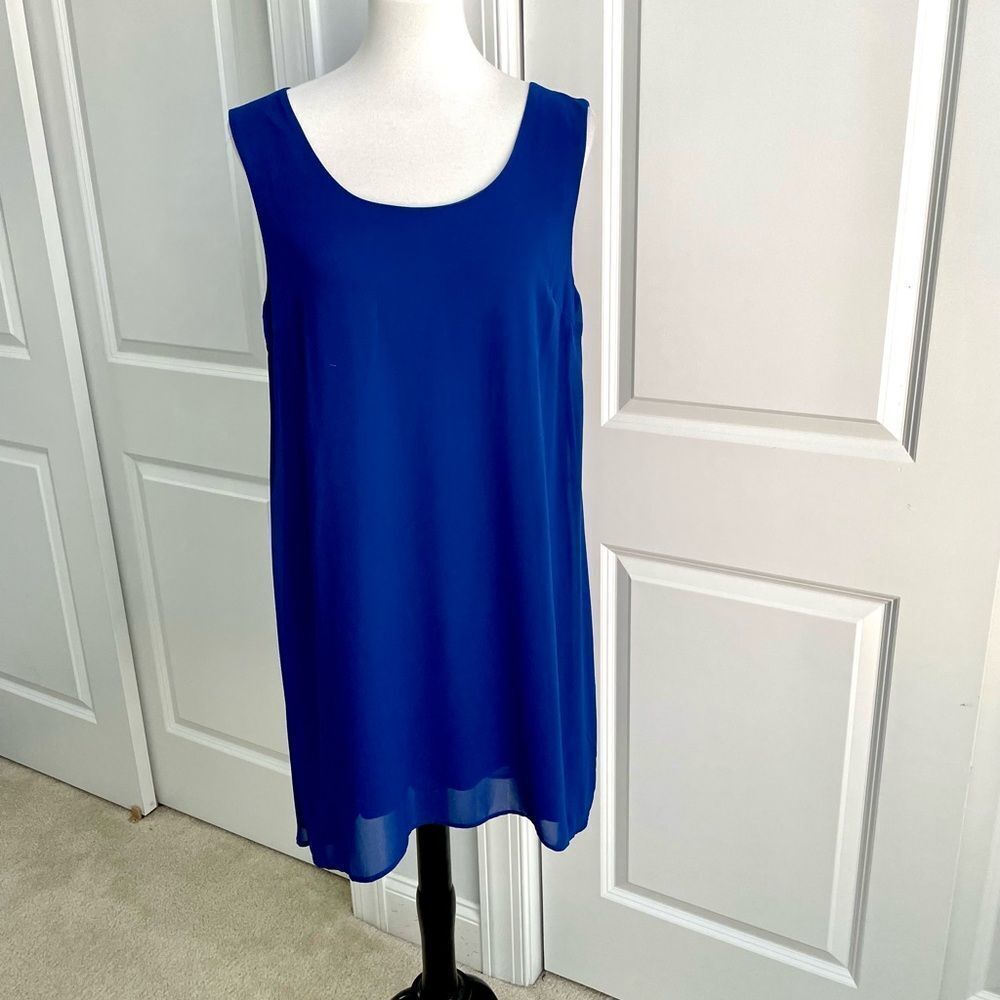 HYFVE Vibrant Blue Sleeveless Backless Dress with Cross Detail in Back Large